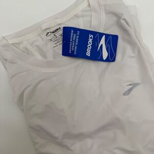 Brooks Women's Sprint Free‎ Short Sleeve 3.0 White Running Top Shirt XL